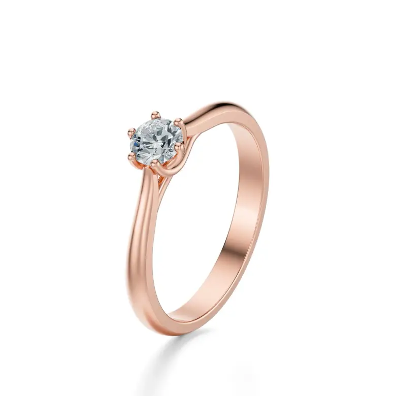 Pierścionek z diamentem różowe złoto